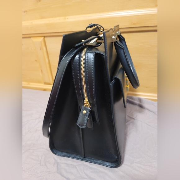 Saint Laurent Medium Uptown Leather Satchel Bag - Picture 5 of 8